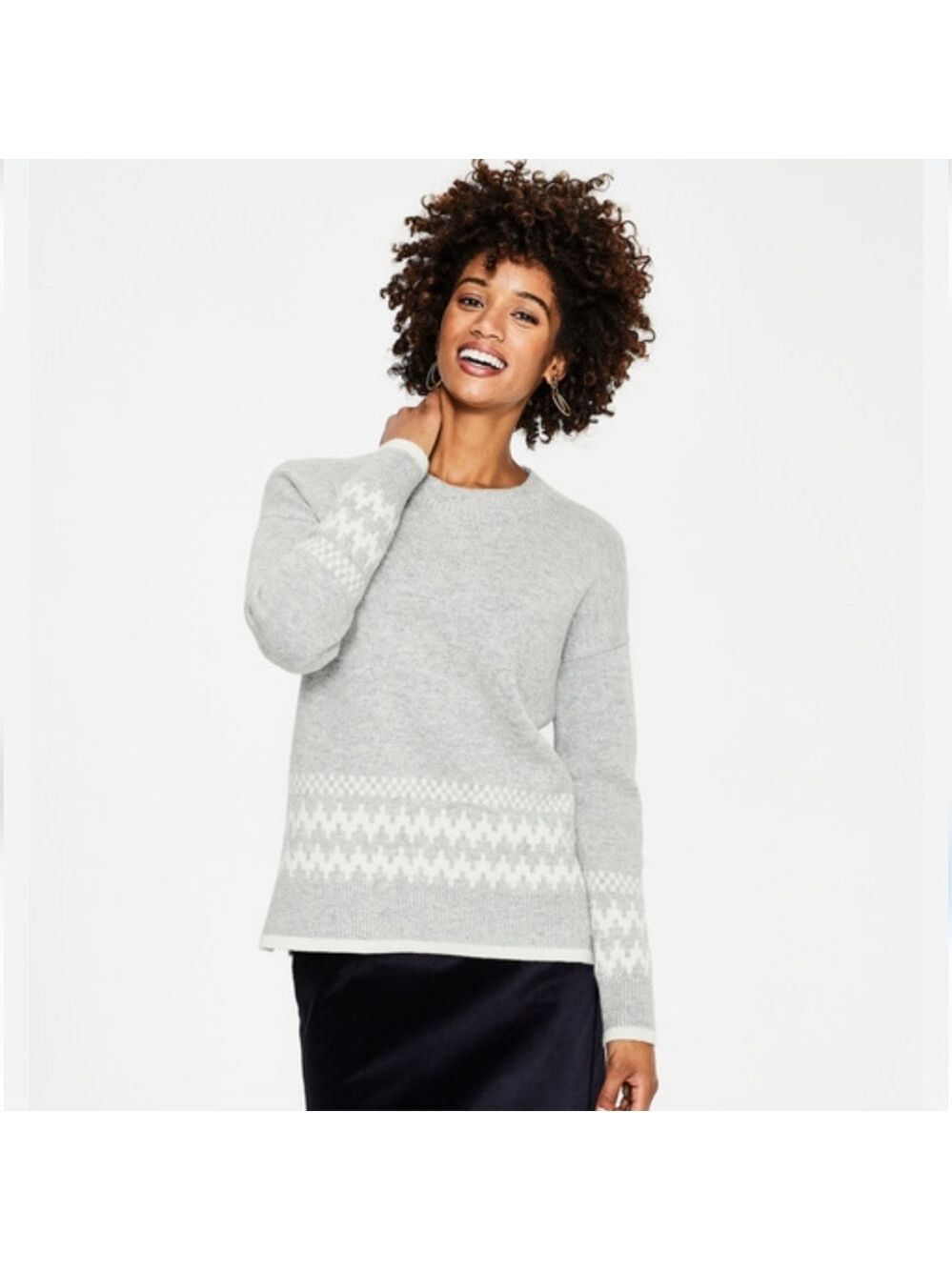 Boden Theodora Gray Wool Blend Sweater, Size XS